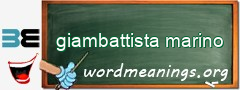 WordMeaning blackboard for giambattista marino